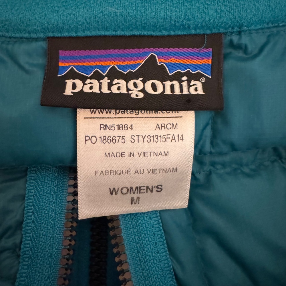PATAGONIA HYBRID DOWN VEST STY31315 TEAL WOMENS MEDIUM - Picture 5 of 6